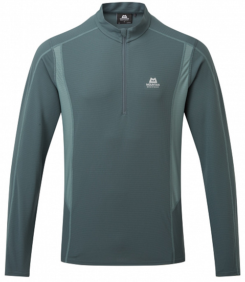 Футболка мужская Mountain Equipment Ignis LS Zip Tee Moorland/Goblin Blue - Фото 1 большая