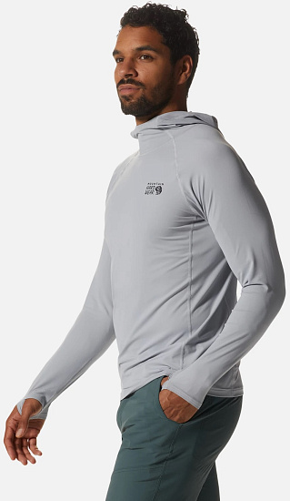 Лонгслив мужской Mountain Hardwear Crater Lake Hoody Glacial - Фото 3 большая