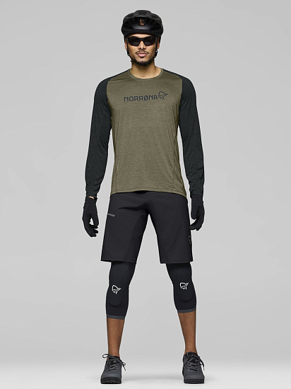 Лонгслив мужской Norrona Fjora Equaliser Lightweight LS Olive Night - Фото 4 большая