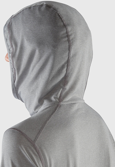Лонгслив мужской Fjallraven Abisko Sun-hoodie Shark Grey - Фото 5 большая