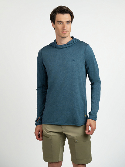 Лонгслив мужской Fjallraven Abisko Sun-hoodie Indigo Blue - Фото 3 большая
