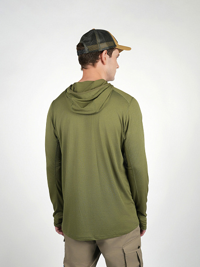 Лонгслив мужской Fjallraven Abisko Sun-hoodie Green - Фото 6 большая