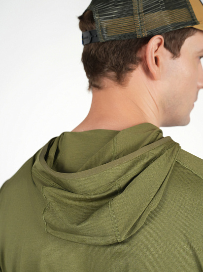 Лонгслив мужской Fjallraven Abisko Sun-hoodie Green - Фото 9 большая