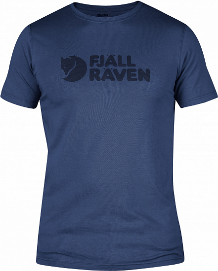 Футболка мужская Fjallraven Logo T-shirt Deep Blue - Фото 1 большая
