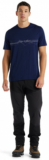 Футболка мужская Icebreaker Tech Lite II SS Tee Peak Patterns Royal Navy - Фото 2 большая