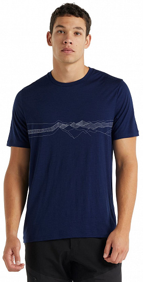 Футболка мужская Icebreaker Tech Lite II SS Tee Peak Patterns Royal Navy - Фото 3 большая