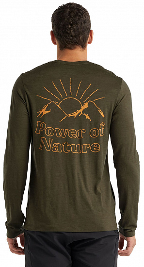 Футболка мужская Icebreaker Tech Lite II LS Power of Nature Loden - Фото 4 большая