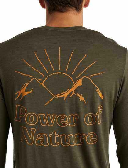 Футболка мужская Icebreaker Tech Lite II LS Power of Nature Loden - Фото 6 большая