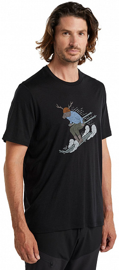 Футболка мужская Icebreaker Tech Lite II SS Ski Rider Black - Фото 3 большая