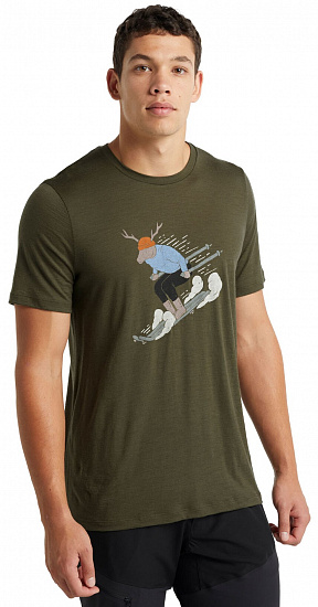 Футболка мужская Icebreaker Tech Lite II SS Ski Rider Loden - Фото 3 большая