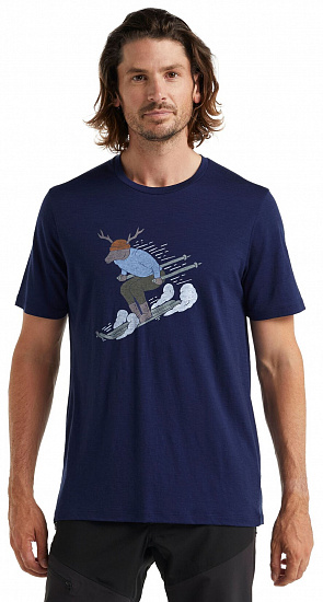 Футболка мужская Icebreaker Tech Lite II SS Ski Rider Royal Navy - Фото 2 большая