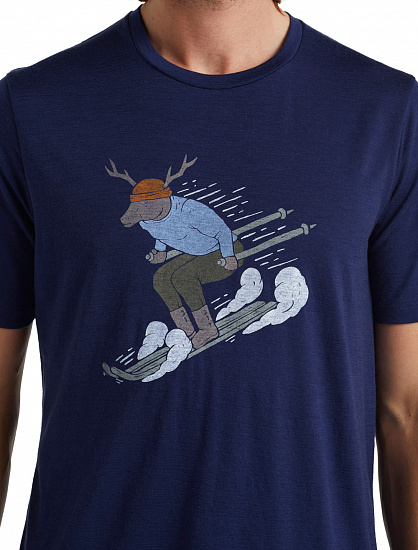Футболка мужская Icebreaker Tech Lite II SS Ski Rider Royal Navy - Фото 5 большая