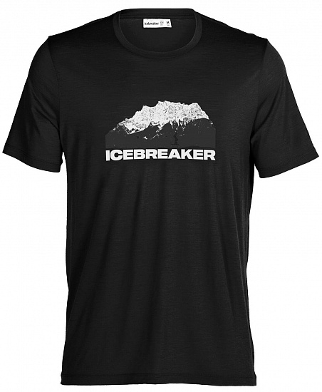 Футболка мужская Icebreaker Tech Lite II SS Mountain Black - Фото 1 большая