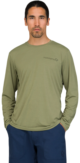 Лонгслив мужской Norrona Femund Tech LS Loden Green - Фото 4 большая