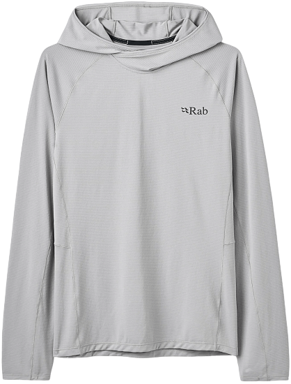Лонгслив мужской Rab Sonic Hoody Light Zinc - Фото 1 большая