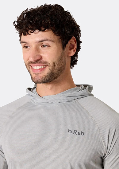 Лонгслив мужской Rab Sonic Hoody Light Zinc - Фото 5 большая