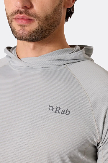 Лонгслив мужской Rab Sonic Hoody Light Zinc - Фото 6 большая