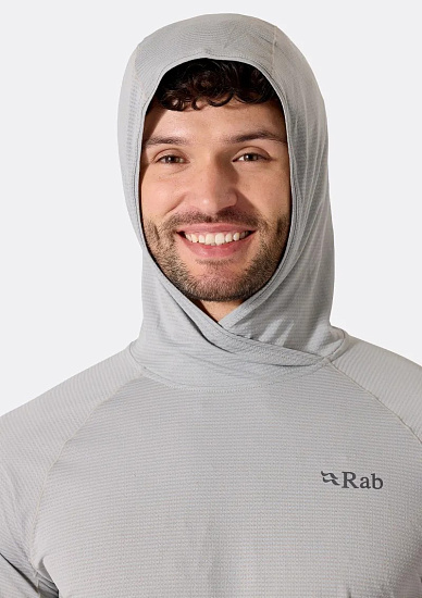 Лонгслив мужской Rab Sonic Hoody Light Zinc - Фото 8 большая
