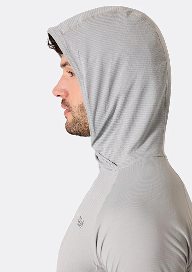 Лонгслив мужской Rab Sonic Hoody Light Zinc - Фото 9 большая