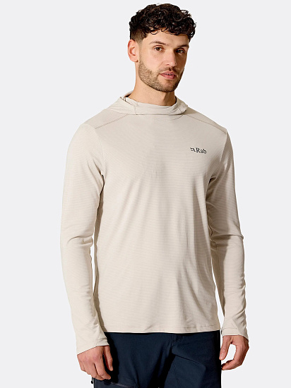 Лонгслив мужской Rab Force Hoody Pebble - Фото 2 большая