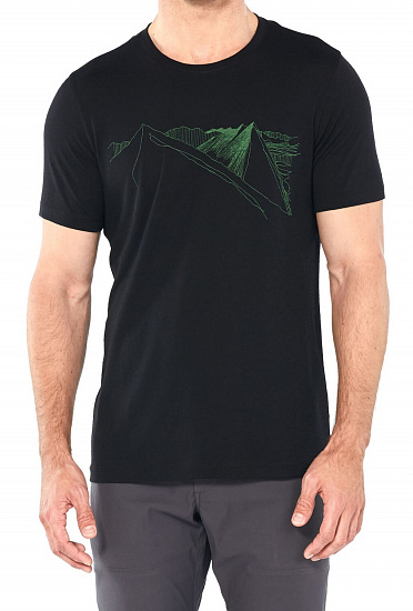 Футболка мужская Icebreaker Tech Lite SS Crewe Peak in Reach Black - Фото 2 большая