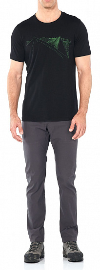Футболка мужская Icebreaker Tech Lite SS Crewe Peak in Reach Black - Фото 4 большая