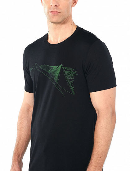 Футболка мужская Icebreaker Tech Lite SS Crewe Peak in Reach Black - Фото 5 большая