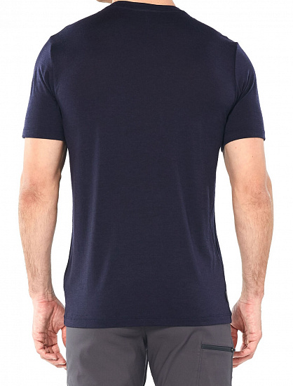 Футболка мужская Icebreaker Tech Lite SS Crewe Glacial Lines Midnight Navy - Фото 3 большая