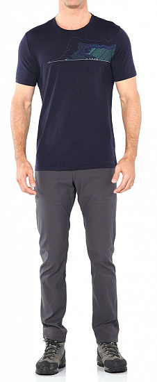 Футболка мужская Icebreaker Tech Lite SS Crewe Glacial Lines Midnight Navy - Фото 4 большая