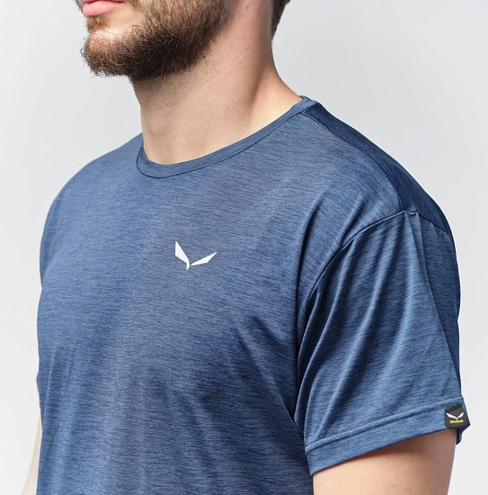 Футболка мужская Salewa Puez Melange Dry Dark Denim Melange - Фото 7 большая