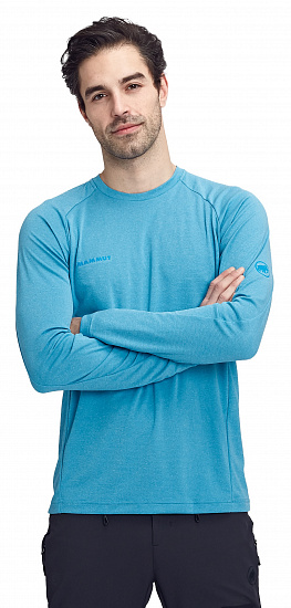 Футболка мужская Mammut Aegility LS Gentian Melange - Фото 2 большая