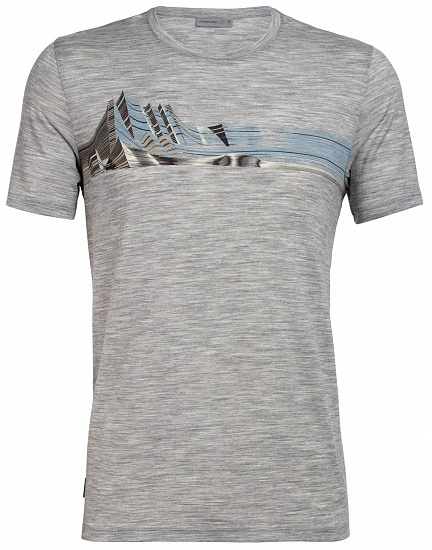 Футболка мужская Icebreaker Tech Lite SS Crewe Mont Blanc Moire Metro Hthr - Фото 1 большая