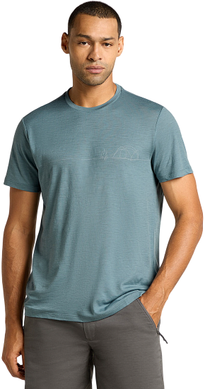 Футболка мужская Icebreaker Merino 150 Tech Lite Ss T Sing Li Cmp Blue Ash - Фото 1 большая