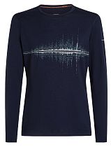 Лонгслив мужской Icebreaker Merino 200 Oasis Crewe Snow Wave Midnight Navy