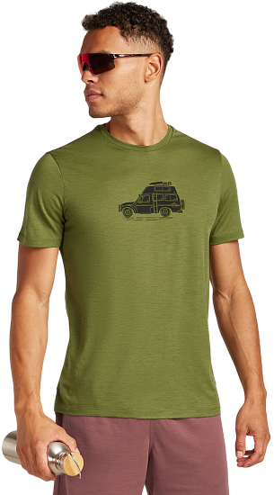Футболка мужская Icebreaker Merino 150 Tech Lite Ss Cosy Camper Sphagnum - Фото 4 большая