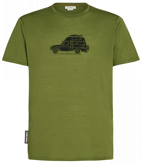 Футболка мужская Icebreaker Merino 150 Tech Lite Ss Cosy Camper Sphagnum - Фото 1 большая