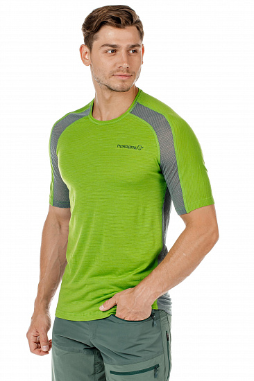 Футболка мужская Norrona Bitihorn Wool Bamboo Green - Фото 3 большая