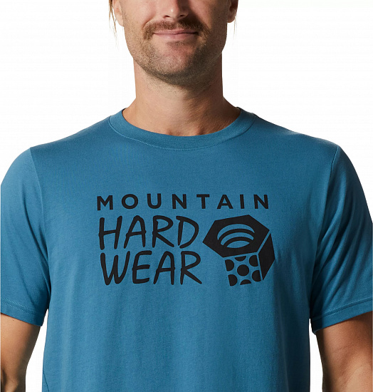 Футболка мужская Mountain Hardwear Logo SS Caspian - Фото 4 большая