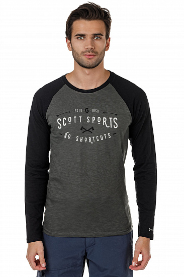Футболка мужская Scott 20 Casual Raglan Slub Dark Grey/Black - Фото 3 большая