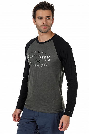 Футболка мужская Scott 20 Casual Raglan Slub Dark Grey/Black - Фото 4 большая