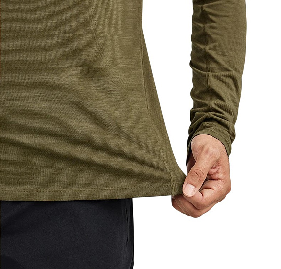 Лонгслив мужской Kailas H1 Crew Neck Wool Functional Cinnabar Yellow Brown - Фото 5 большая