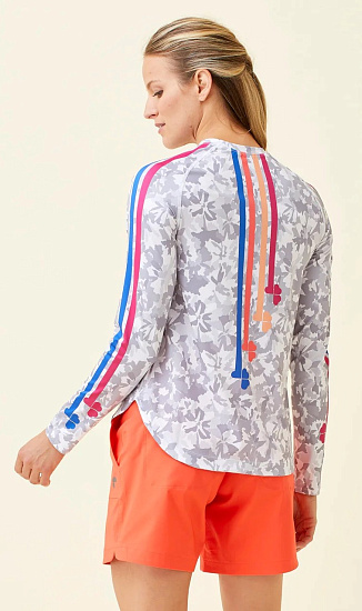 Футболка женская Krimson Klover Sara L/S Floral Silver - Фото 2 большая