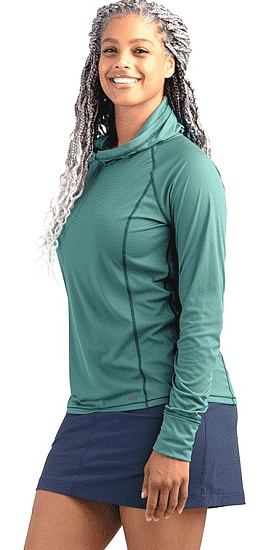 Футболка женская OR Echo Hoody Blue Spruce - Фото 3 большая