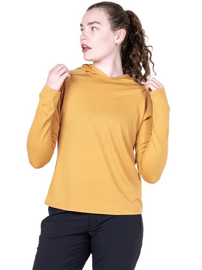 Лонгслив женский Mountain Equipment Glace Hooded Butterscotch - Фото 6 большая