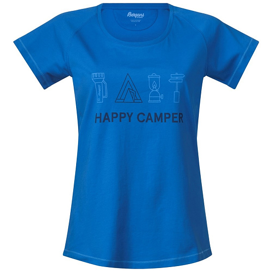 Футболка женская Bergans Happy Camper Fjord/Dk SteelBlue/Summersky - Фото 1 большая
