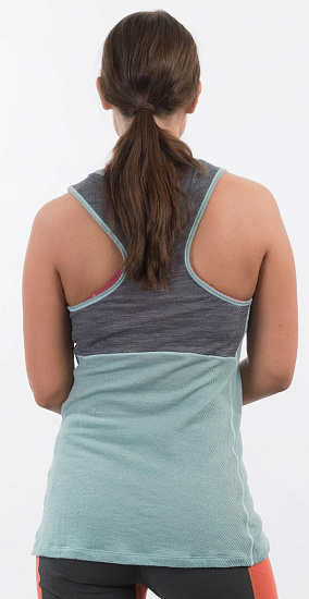 Майка женская Bergans Floyen Wool Misty Forest/Solid Dark Grey - Фото 4 большая