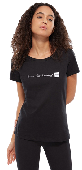 Футболка женская The North Face Never Stop Exploring SS TNF White/TNF Black - Фото 3 большая