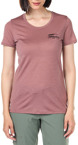 Футболка женская Icebreaker Tech Lite SS Low Crewe The Good Life Suede - Фото 1 большая