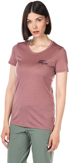 Футболка женская Icebreaker Tech Lite SS Low Crewe The Good Life Suede - Фото 2 большая