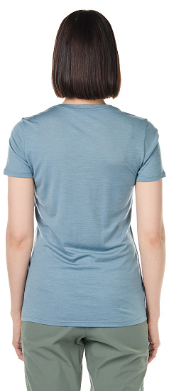 Футболка женская Icebreaker Tech Lite SS Scoop Tour Club 1995 Gravel - Фото 4 большая